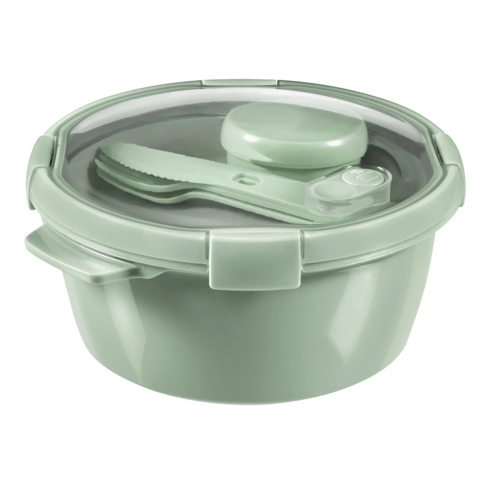 Curver Dóza kulatá Smart To Go Eco zelená s příborem, mističkou a táckem, 1,6 l v:6158315 Curver Dóza kulatá Smart To Go Eco zelená s příborem, mističkou a táckem, 1,6 l v:6158315