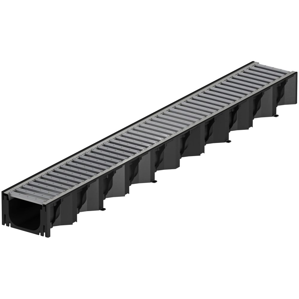 ACO Plastový žlab Hexaline s pozinkovaným krycím roštem 82 x 129 x 1000 mm v:4740577 ACO Plastový žlab Hexaline s pozinkovaným krycím roštem 82 x 129 x 1000 mm v:4740577
