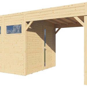 Bertilo Dřevěný domek na nářadí Cubus 2 Lounge, přírodní, 449 x 234 cm v:6873772 Bertilo Dřevěný domek na nářadí Cubus 2 Lounge, přírodní, 449 x 234 cm v:6873772