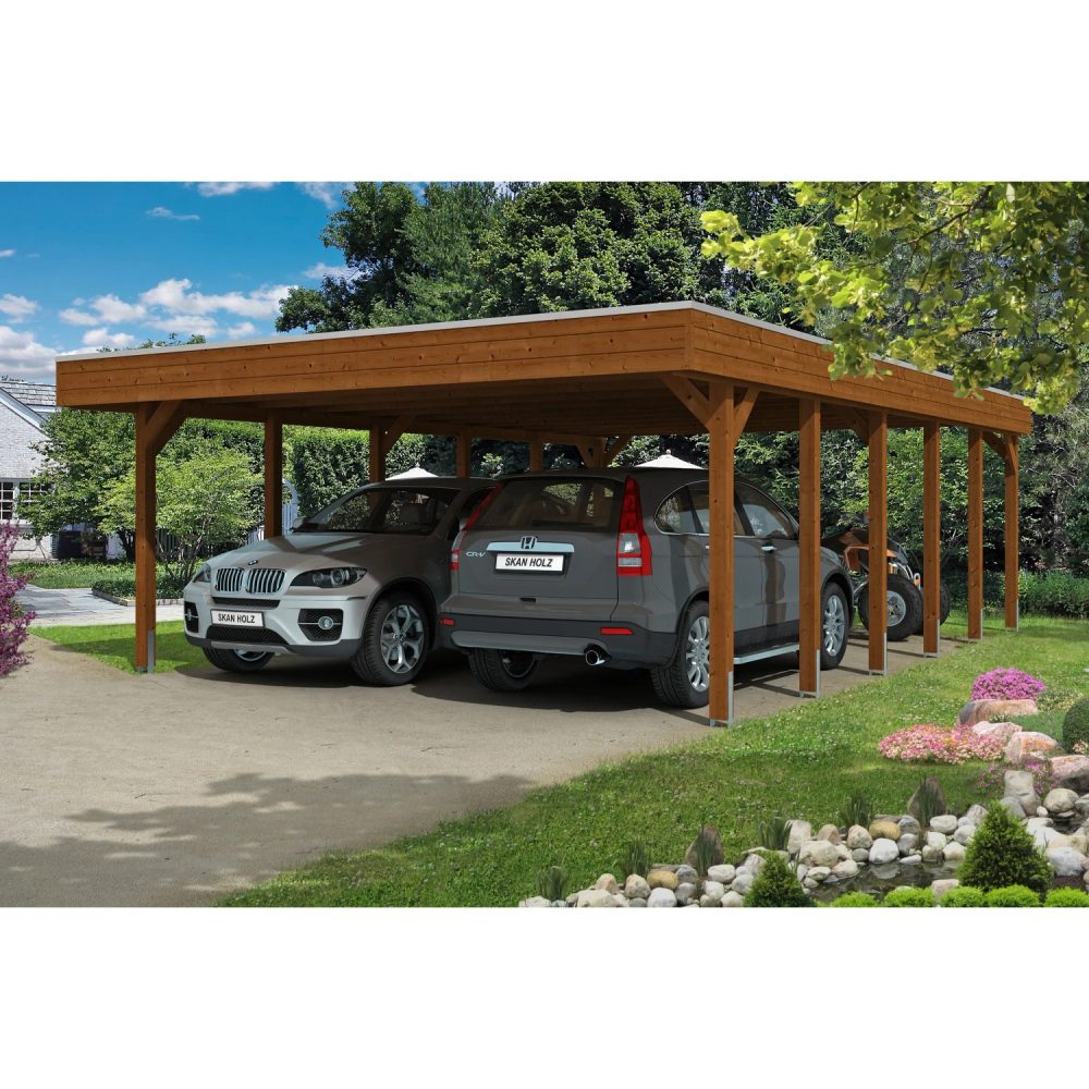 Skan Holz Přístřešek na auto Friesland EPDM, ořech, 557 x 860 cm v:6246912 Skan Holz Přístřešek na auto Friesland EPDM, ořech, 557 x 860 cm v:6246912