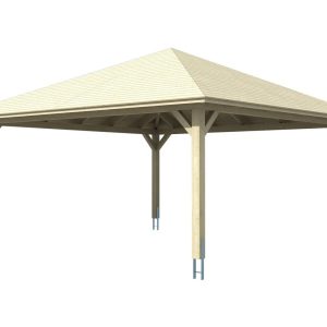 Skan Holz Dřevěný přístřešek na auto Taunus, ořech, 634 x 634 cm v:6496947 Skan Holz Dřevěný přístřešek na auto Taunus, ořech, 634 x 634 cm v:6496947