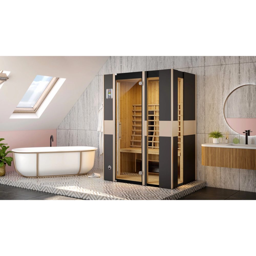 Weka Infrakabina Mila 2, přírodní, 137 x 99 x 190 cm + wellness set v:7159346