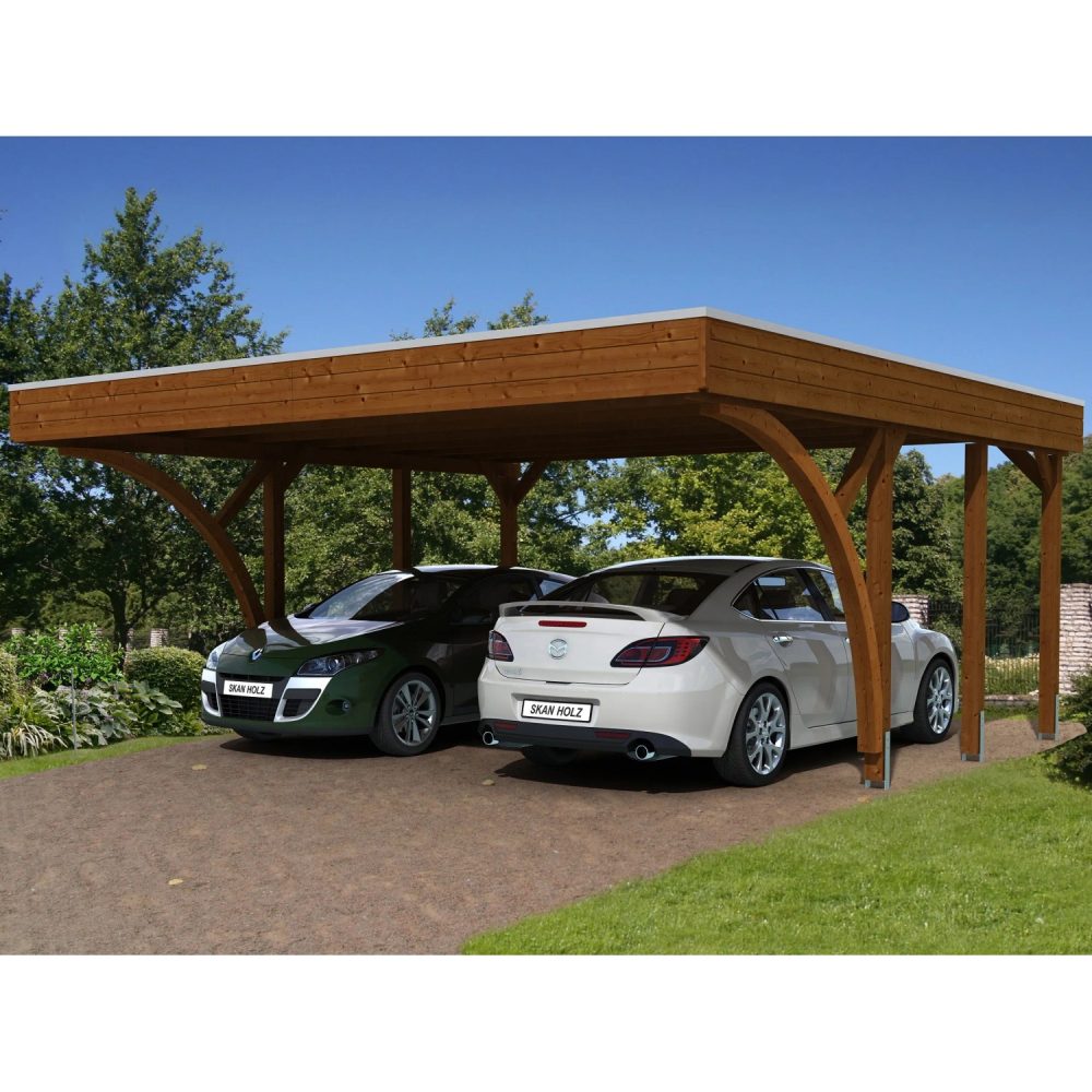 Skan Holz Přístřešek na auto Friesland ALU typ 8, ořech, 557 x 555 cm v:6247282 Skan Holz Přístřešek na auto Friesland ALU typ 8, ořech, 557 x 555 cm v:6247282
