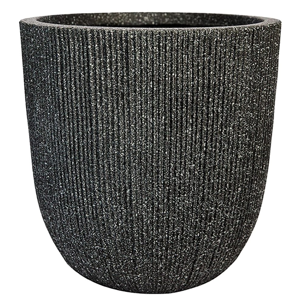 A.H.G. Květináč z recyklovaného plastu Stripes rýhovaný černý pr. 31 x 31,5 cm v:7160138